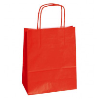 Shopper in carta twisted rosso cordino