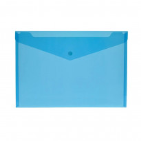 Buste con bottone - A4 (33,5x23,5 cm) - colore azzurro - Plastidea - conf. 10 pezzi