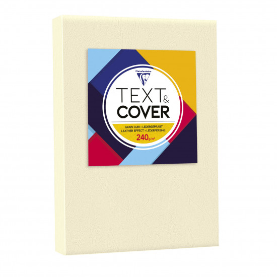 Copertine per rilegature - Clairefontaine Grain Cuir Avorio